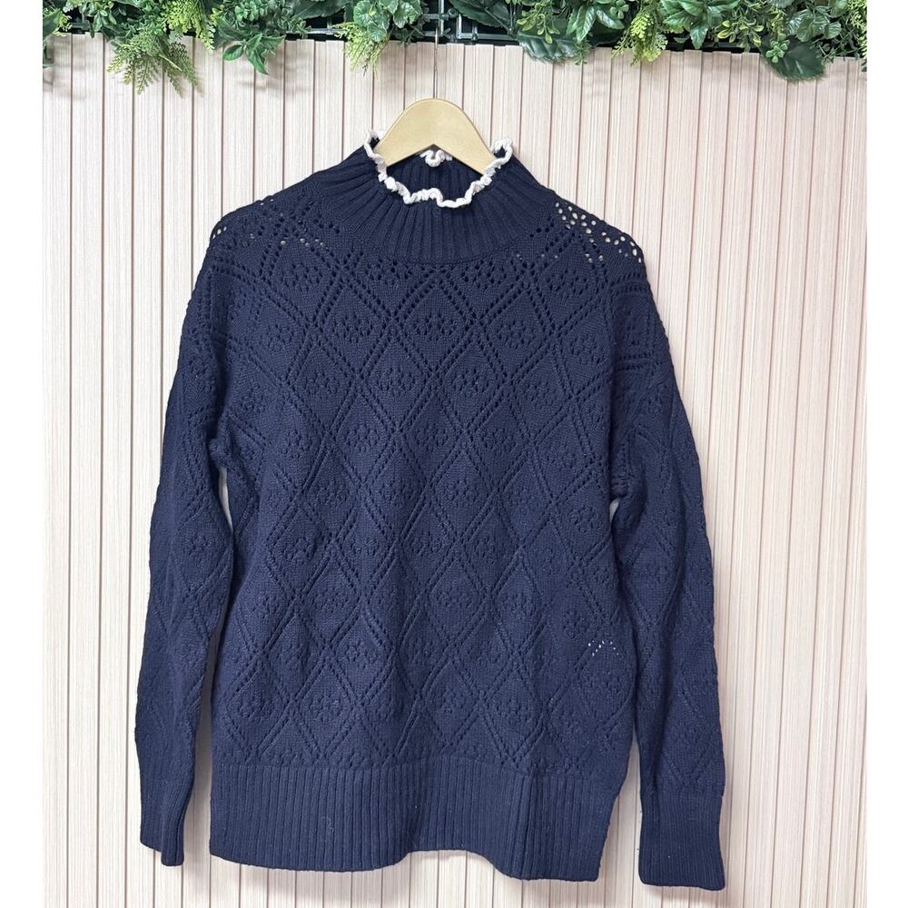 Sézane Laurie Jumper Sweater Navy Merino Wool Size M